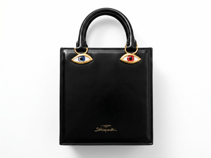 ✨ Schiparllie Face Art Mini Tote Bag – Black Edition 🖤👁️💋