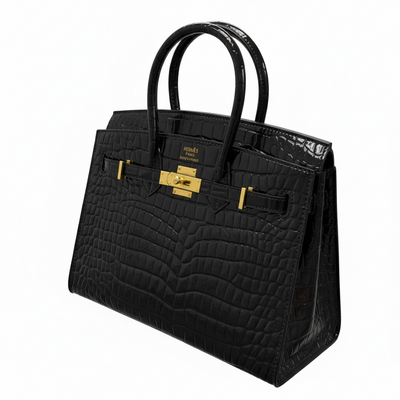 Hermès Birkin Croc-Embossed Handbag with Horse Charm 🖤✨