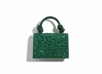 Emerald Crystal Mini Top Handle Bag 💚✨ | Statement Evening Piece