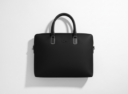 LACOSTE Leather Briefcase 💼🖤 | Sleek Business Essential