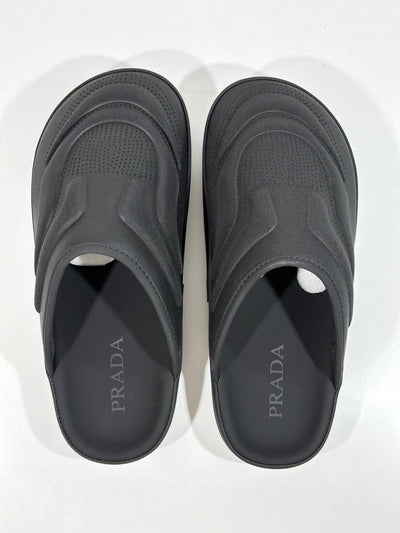 Prada Monolith Foam Slides – Black Minimal Luxury Comfort 🖤⚡