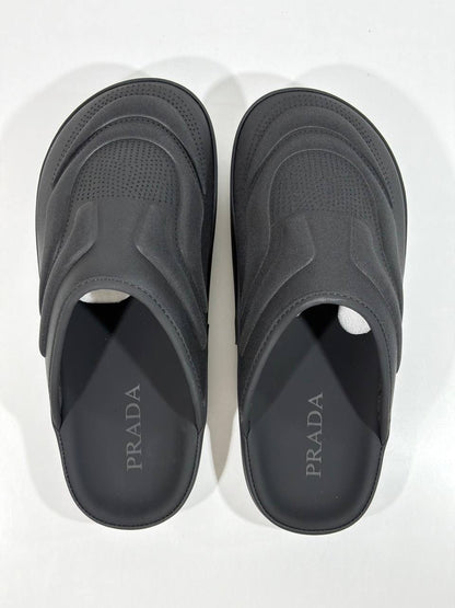 Prada Monolith Foam Slides – Black Minimal Luxury Comfort 🖤⚡