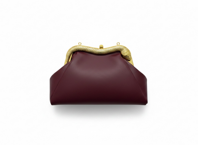 🐍 Bvlgari Serpenti Bordeaux Leather Clutch ✨❤️
