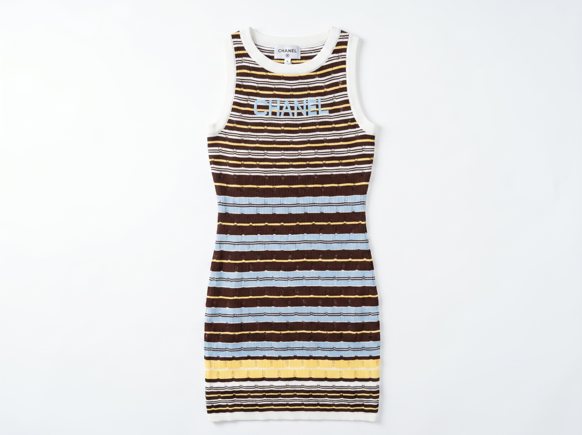 🌟 Chanel Multicolor Stripe Knit Mini Dress