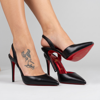 Christian Louboutin Slingback Red Bottom Heels – Black Luxury Edition 👠❤️