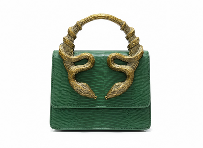 Roberto Cavalli Emerald Snake Handle Bag 🐍💚 Luxury Statement Handbag