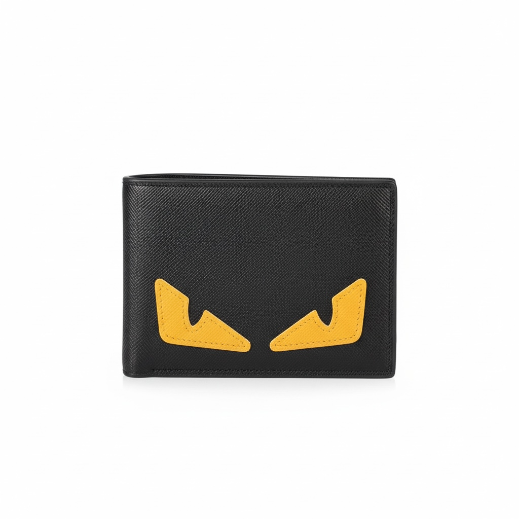Fendi Monster Eyes Leather Bifold Wallet 🖤👀✨