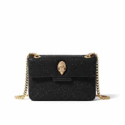 ✨ Kurt Geiger Black Crystal Eagle Chain Bag – Evening Shoulder Bag