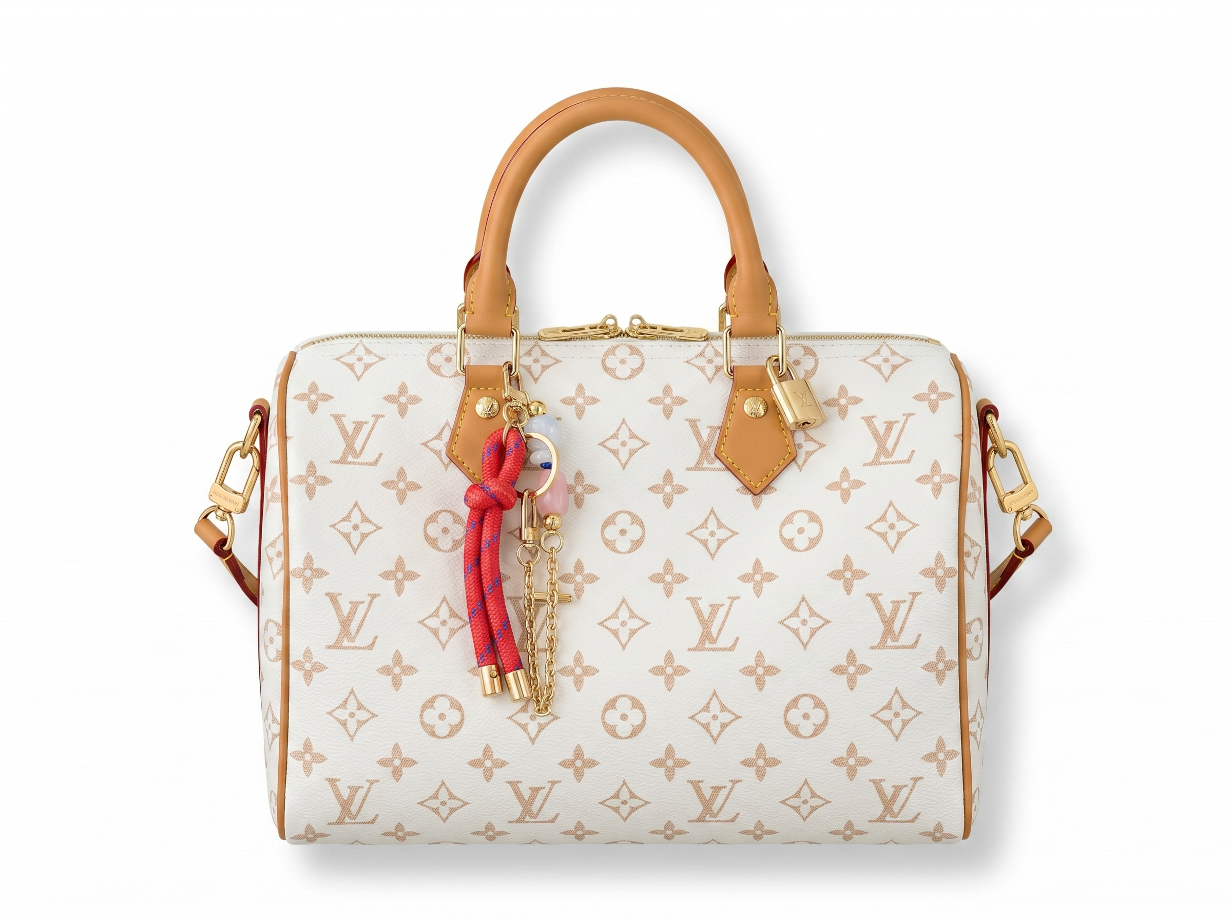 🤍 Louis Vuitton Speedy Bandoulière Monogram Bag – Cream Canvas Edition