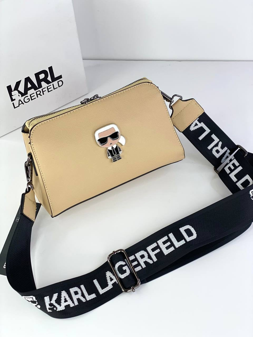 Title: Karl Lagerfeld Crossbody Bag with Iconic Charm