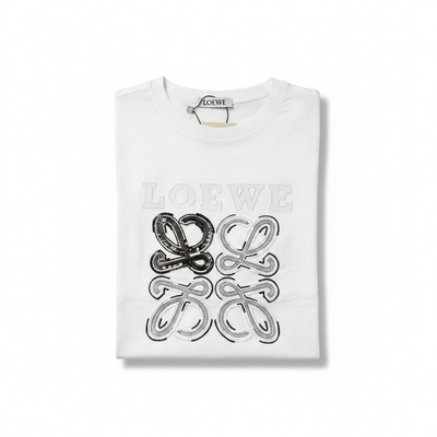 Loewe White Anagram T-Shirt 🤍✨ Contrast Logo Edition