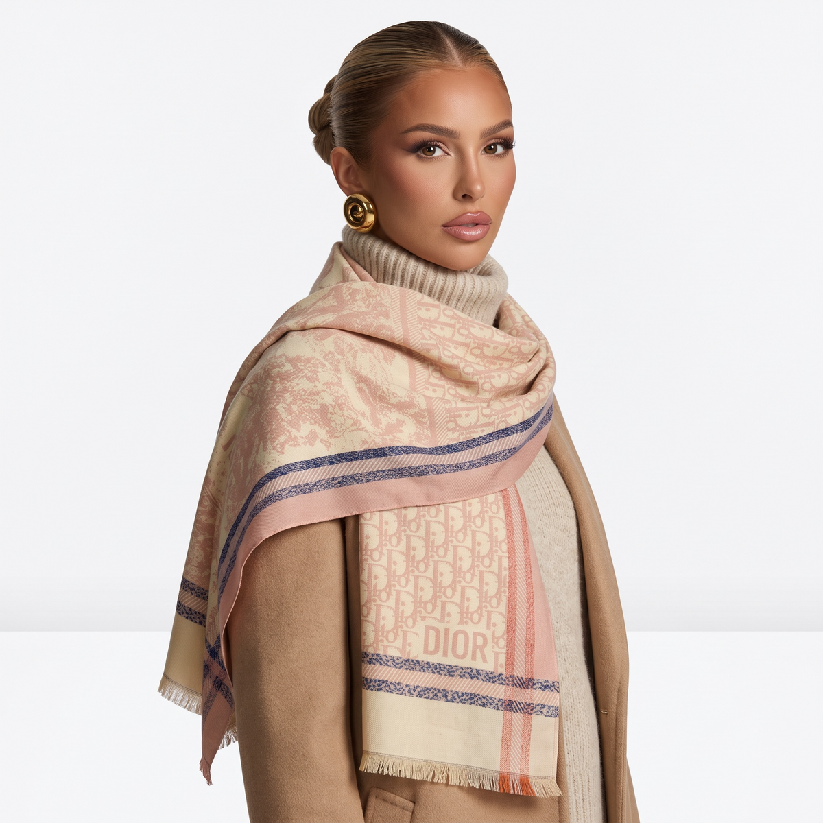 Christian Dior Pink Toile Oblique Scarf 💗✨ Soft Luxury Elegance