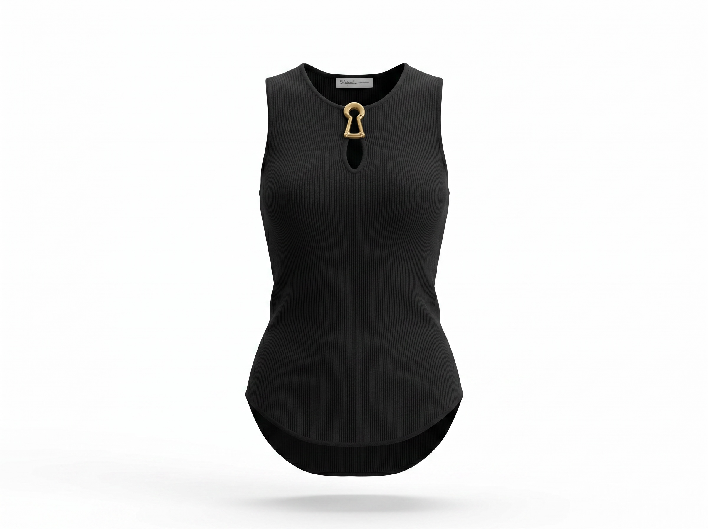 🖤 Schiaparelli Keyhole Ribbed Knit Tank Top
