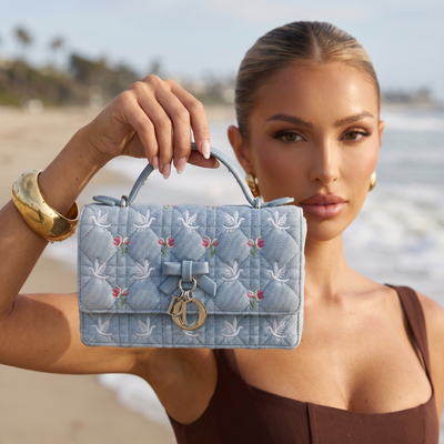 🩵 Dior Lady D-Lite Blue Dove Embroidered Handbag – Limited Edition Elegance 🩵