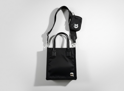 KARL LAGERFELD Mini Black Tote Bag 🖤✨ | Crossbody Set with Pouch