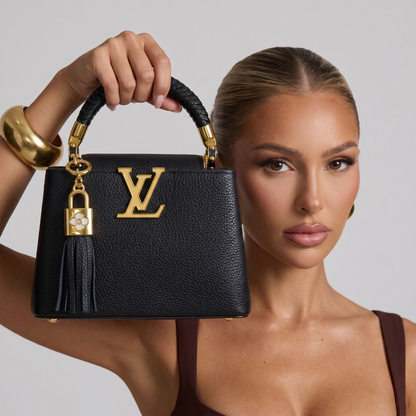 🖤 Louis Vuitton Capucines Black Leather Top Handle Bag ✨