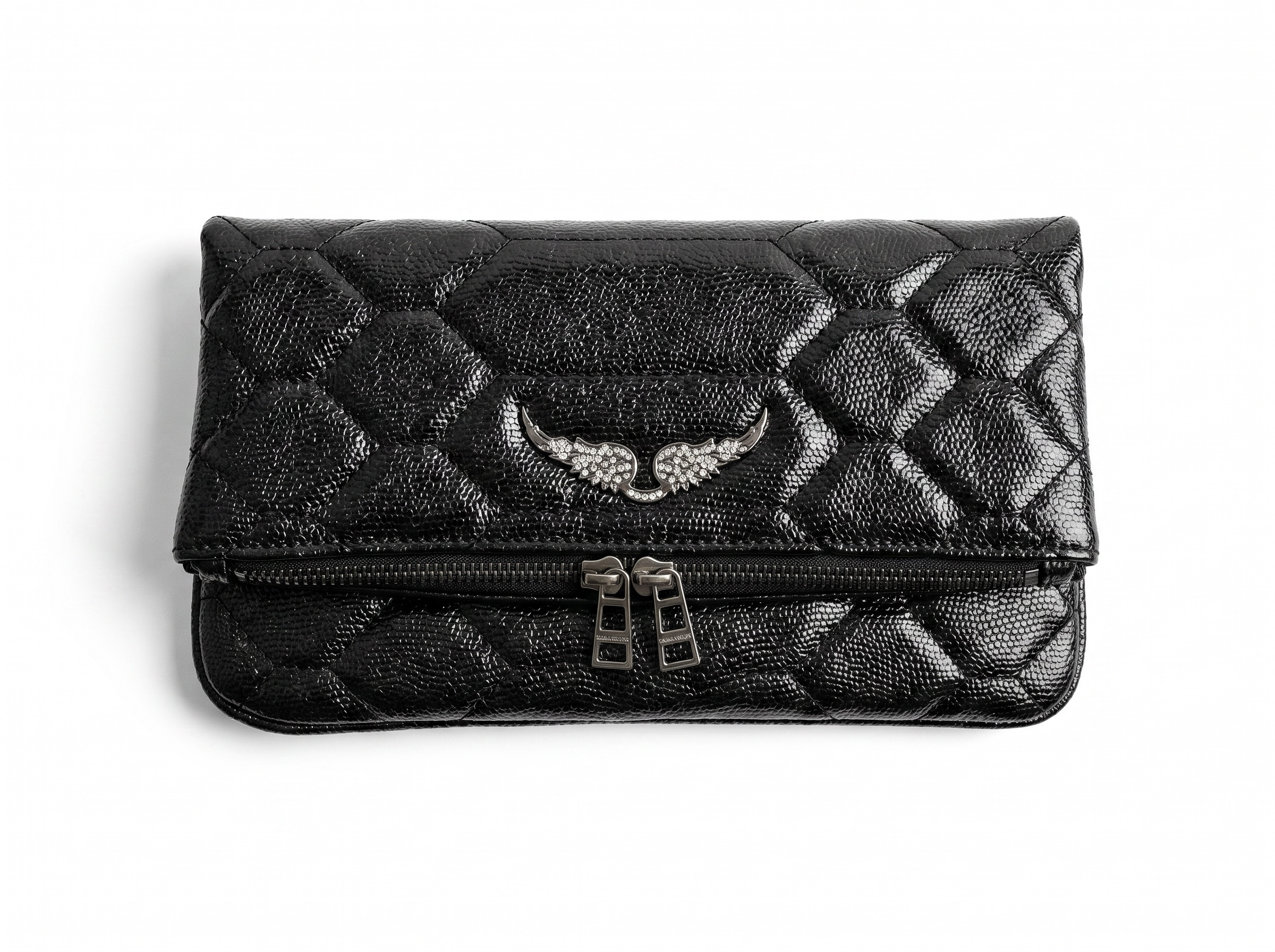 🖤 Zadig & Voltaire Rocky Quilted Foldover Clutch Bag ✨