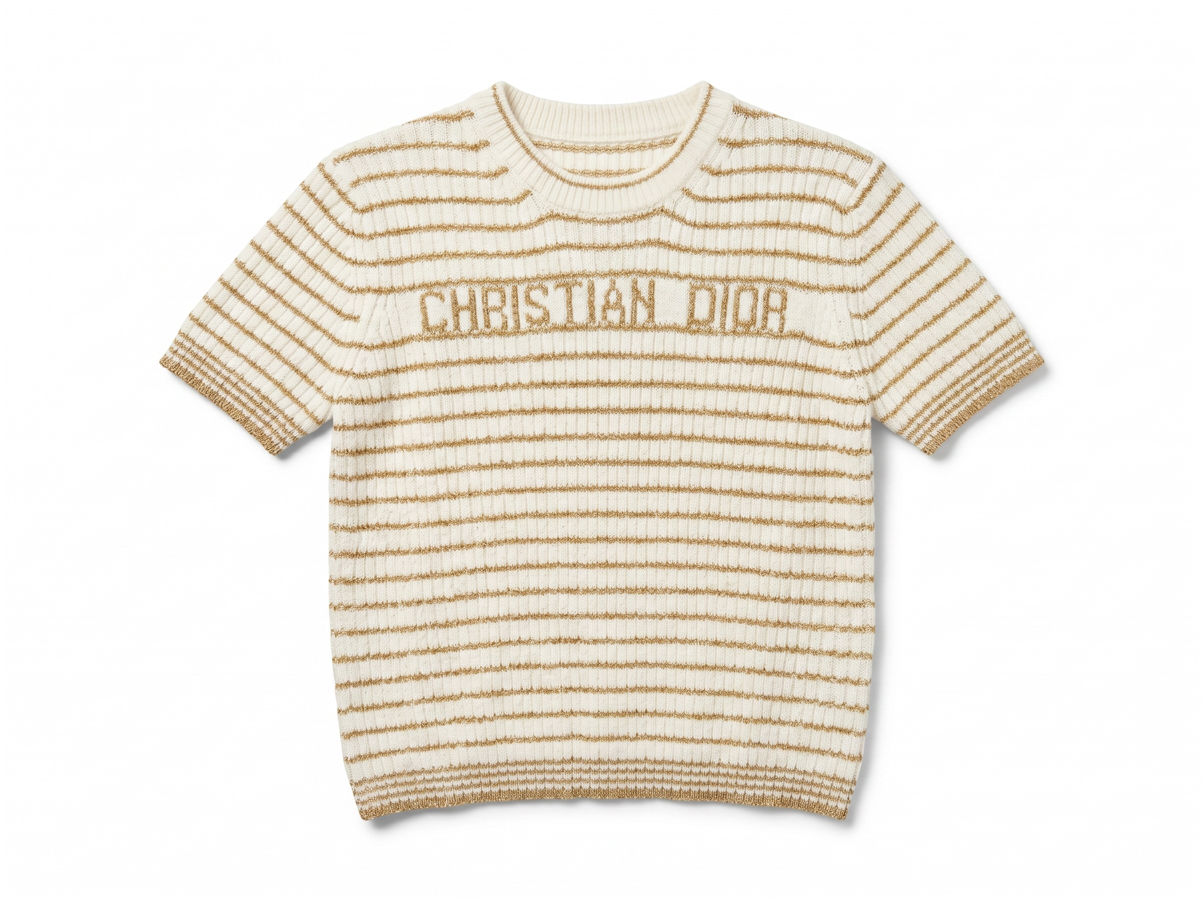 ✨ Christian Dior Metallic Stripe Knit Top