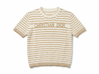 ✨ Christian Dior Metallic Stripe Knit Top