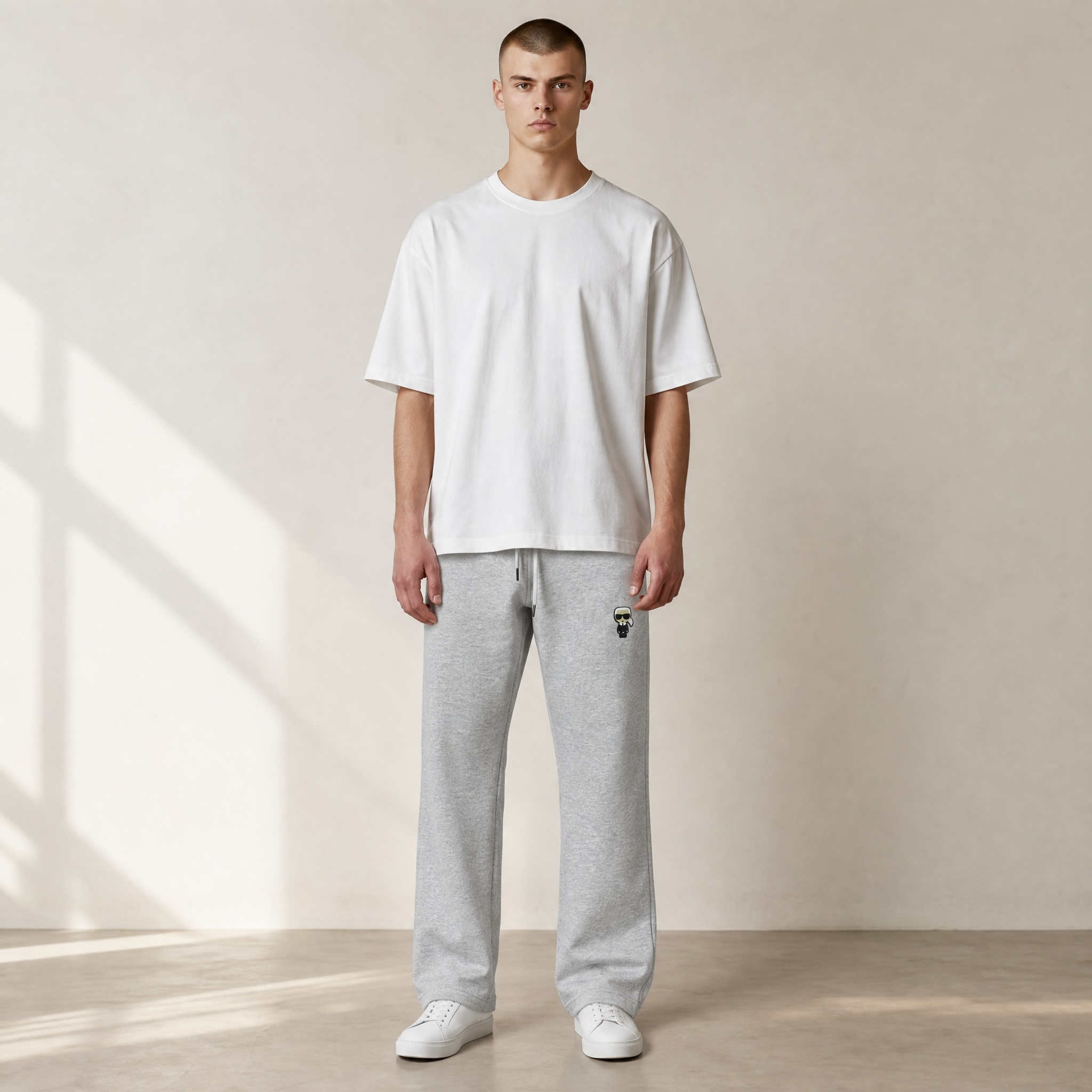 🩶 Karl Lagerfeld Ikonik Skull Sweatpants – Grey Melange Edition 🩶