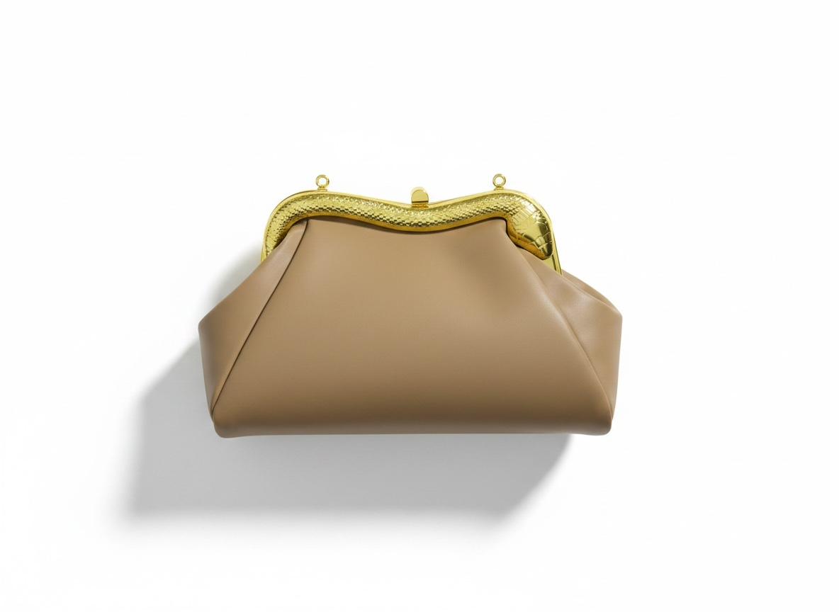 🐍 Bvlgari Serpenti Beige Leather Clutch ✨