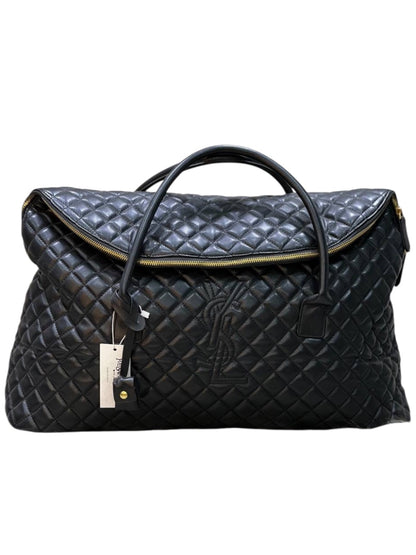 Saint Laurent Quilted Black Leather Weekender Bag