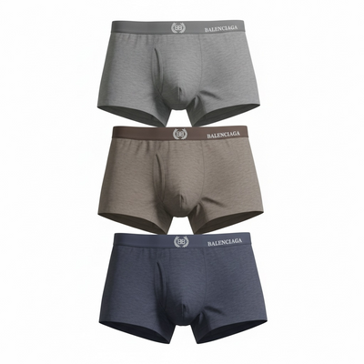 Balenciaga Premium Cotton Boxer Set – 3-Pack Essentials 🩲✨