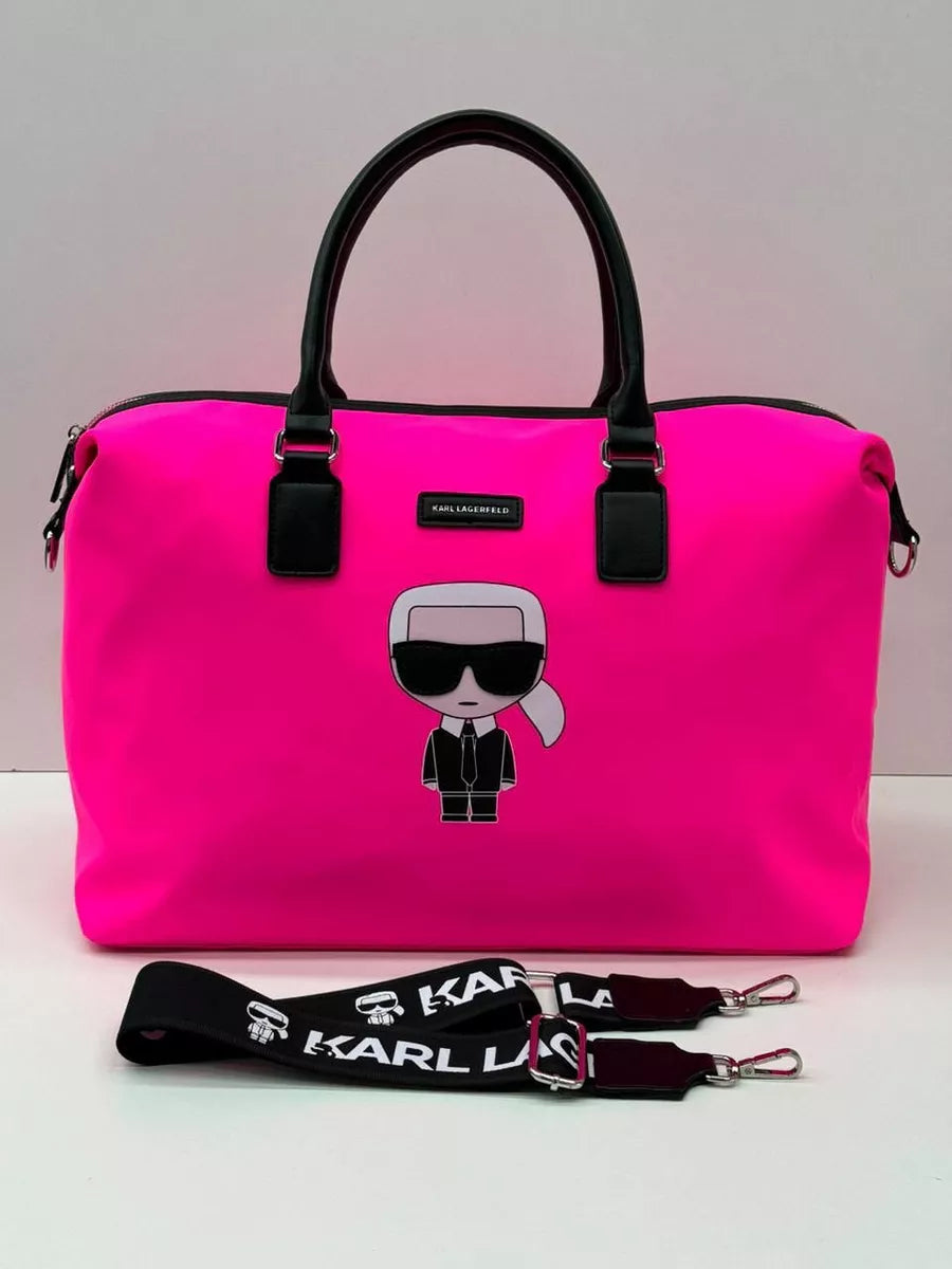 Stylish Karl Lagerfeld Iconic Green and Pink Bags