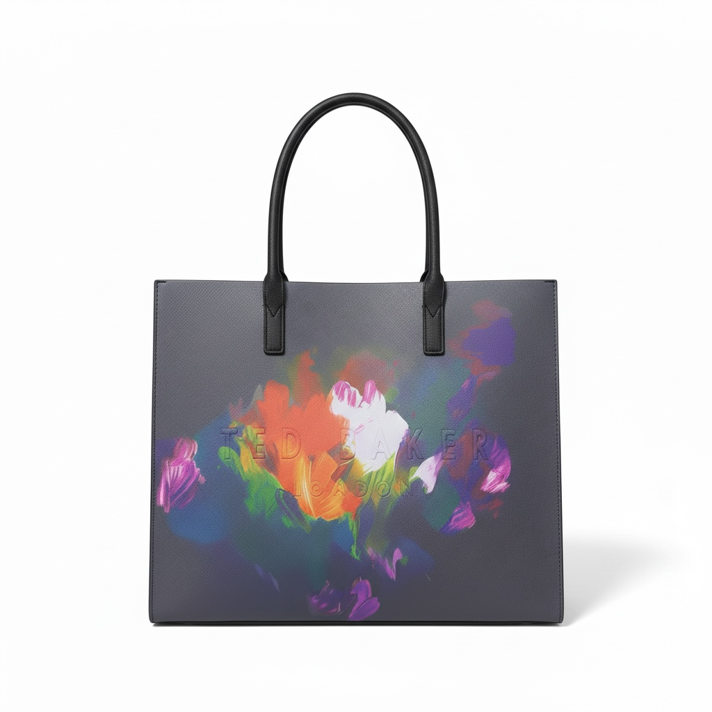 🎨 Ted Baker Floral Art Print Tote Bag – Elegant Designer Shoulder Bag
