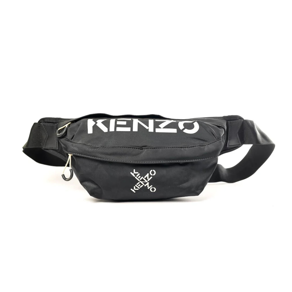 KENZO Black Logo Belt Bag 🎒 – Sleek & Stylish Streetwear Essential