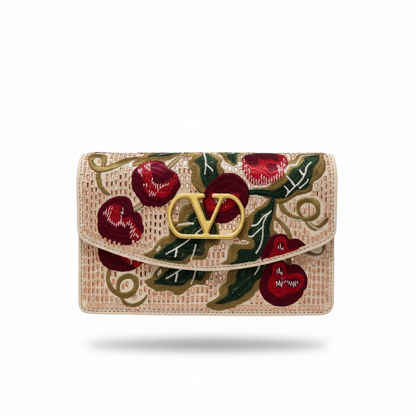 Valentino Handmade Cherry Embroidered Clutch 🍒✨