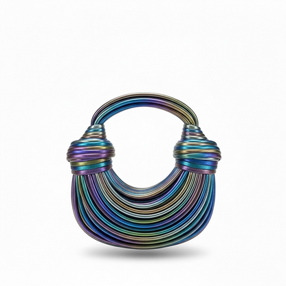 BOTTEGA VENETA Inspired Sculptural Knot Handle Bag – Multicolor Metallic 🌈✨