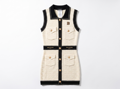 🤍 Balmain Monogram Knit Mini Dress one size