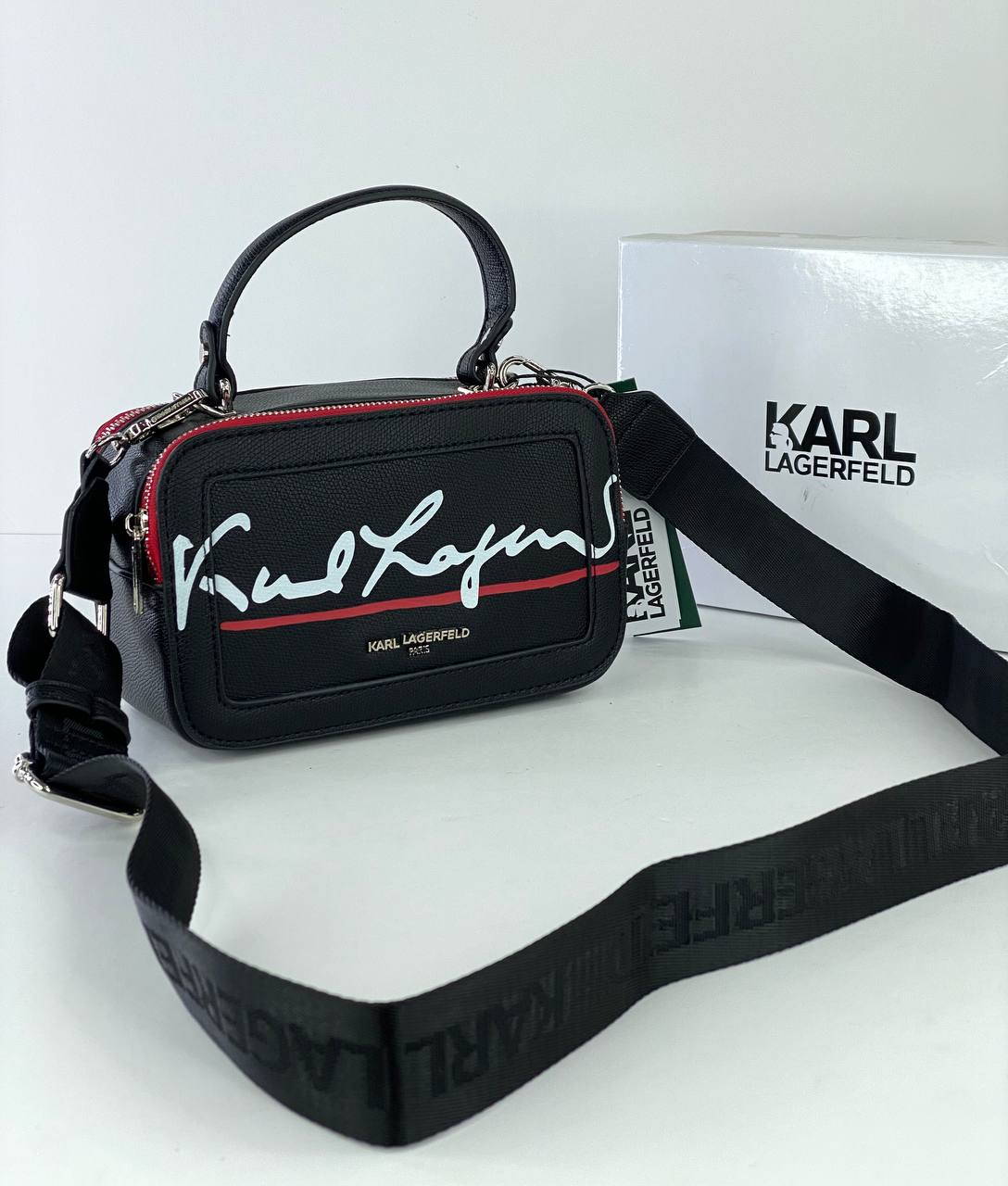 Karl Lagerfeld Box Bag with Signature Detail