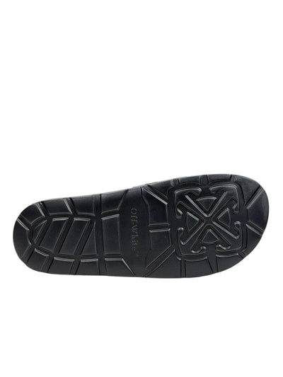 OFF-WHITE Industrial Stripe Slides – Black/White Edition ⚫⚪🔥