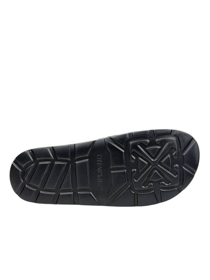 OFF-WHITE Industrial Stripe Slides – Black/White Edition ⚫⚪🔥