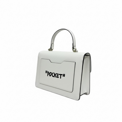 🤍 Off-White “Not For Sale” Arrow Lock Handbag – Graphic Statement Top Handle Bag