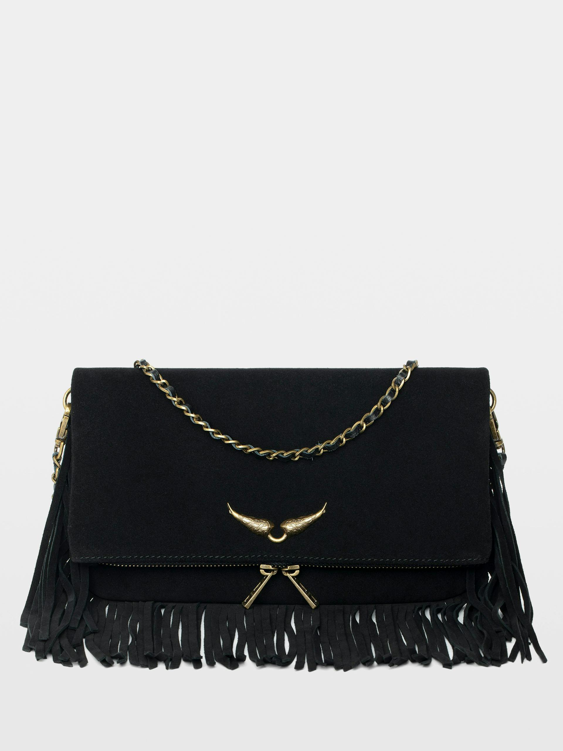 Zadig & Voltaire Fringe Crossbody Bag – Black 🖤✨ | Boho-Chic Statement