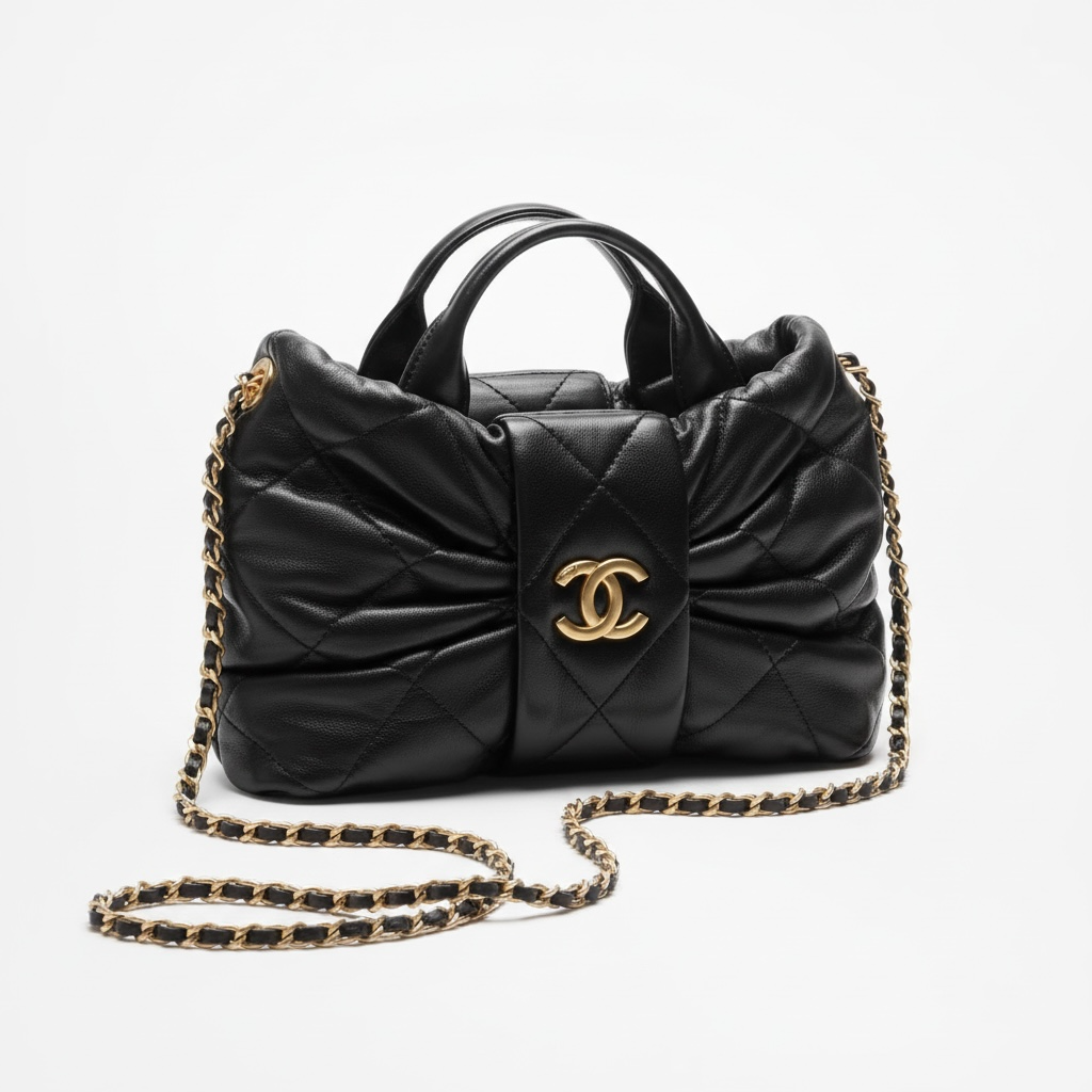 Chanel Quilted Black Mini Top-Handle Bag with Chain Strap 🖤✨