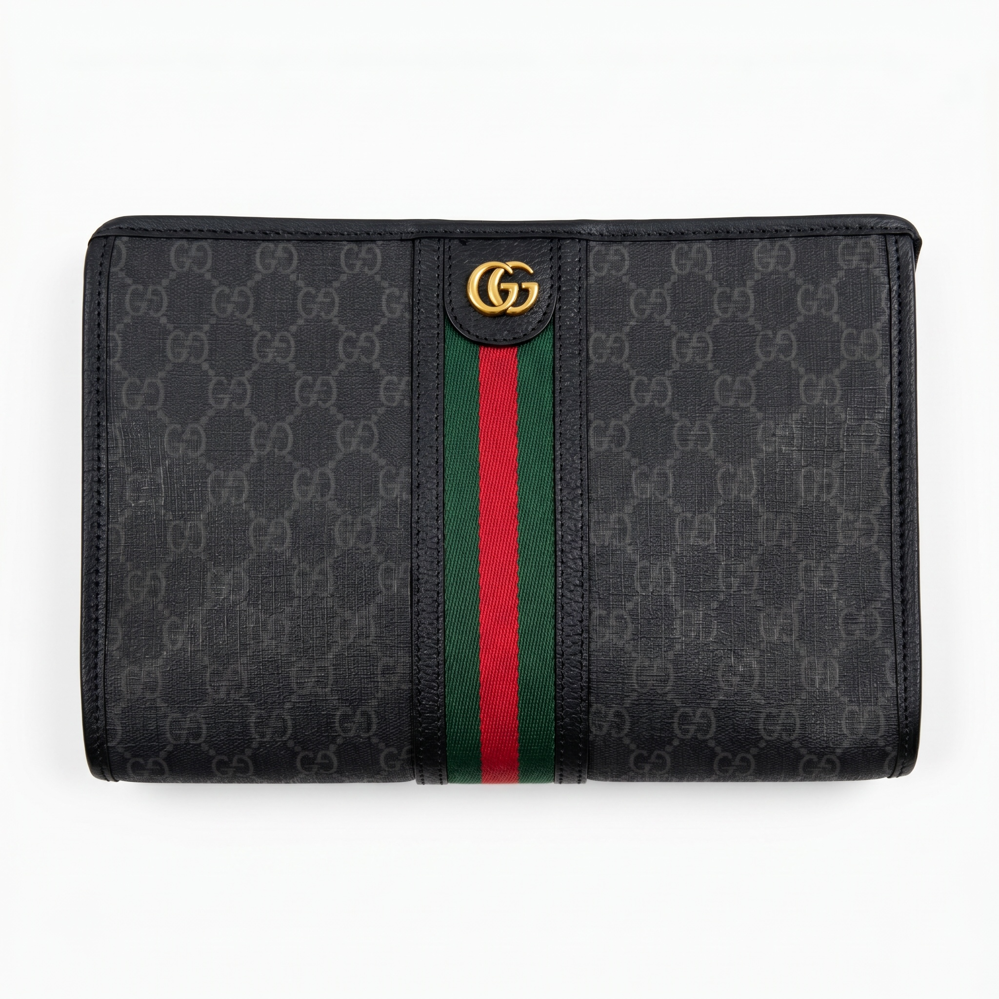 Gucci Black GG Supreme Web Stripe Clutch 🖤💚❤️✨🔥