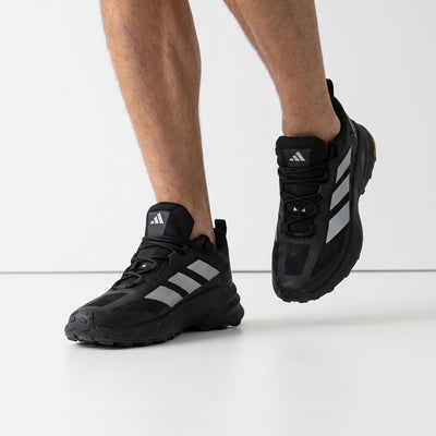 black Adidas Terrex trail running shoe with Continental outsole and quick lace toggle