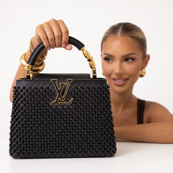 Louis Vuitton Capucines – Black Studded Bag 👜✨