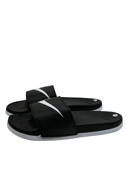 NIKE Slides – Black & White Swoosh Edition 🖤🤍
