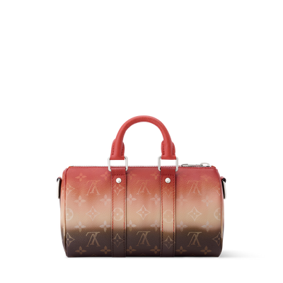 Louis Vuitton barrel top-handle bag with red to brown ombre monogram