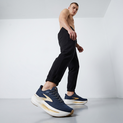 👟💙 Brooks Running Navy Gold Performance Sneakers – Lightweight Comfort Running Shoes ⚡