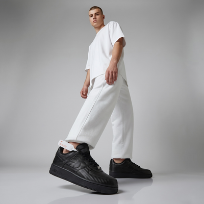 🖤🔥 Nike Air Force 1 Low Carbon Fiber Triple Black Sneakers – Luxury Streetwear Classic Shoes 👟⚡