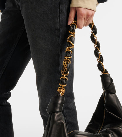 🖤 Saint Laurent Jamie Ruched Hobo Bag – Black Leather Statement Edition ✨