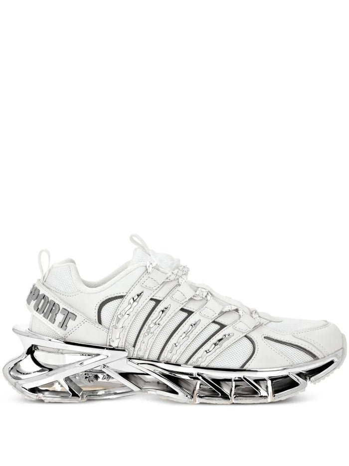 Philipp Plein Chrome Blade Sneakers — White