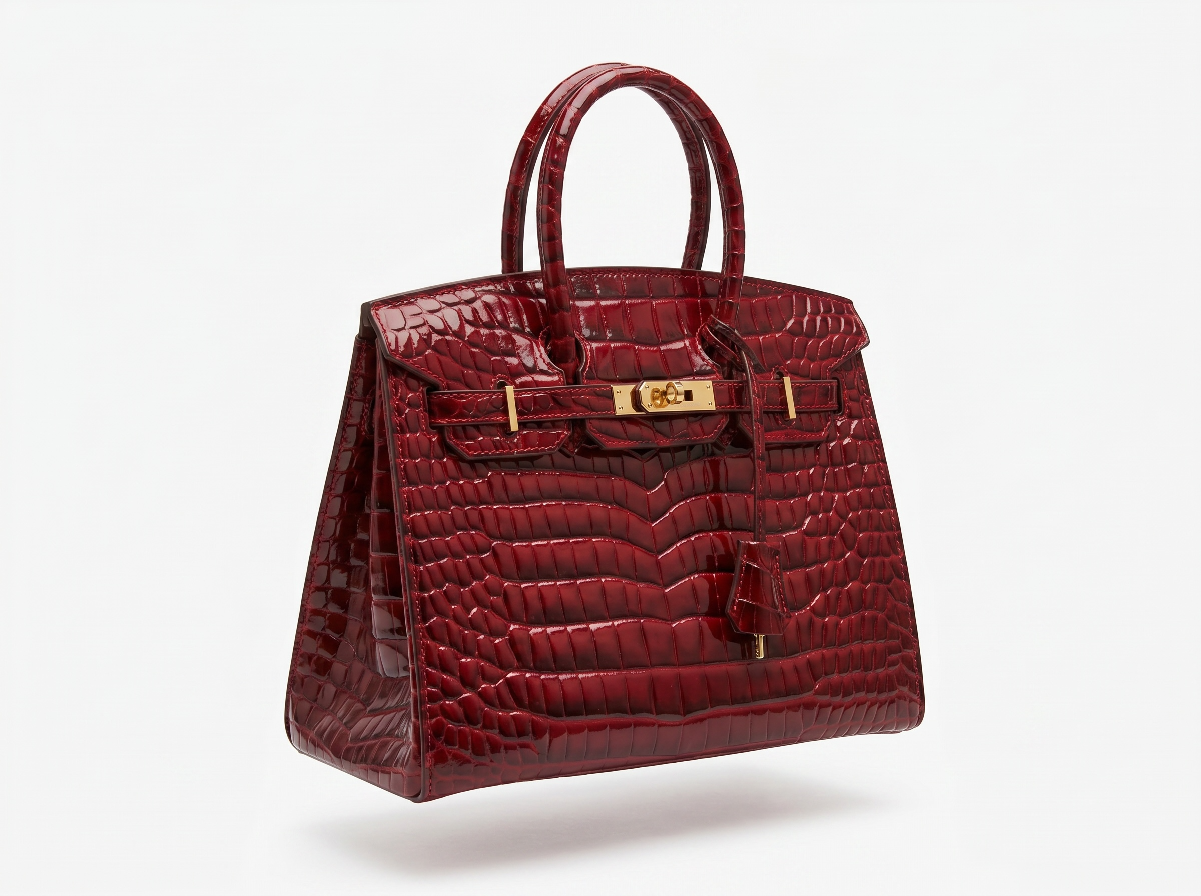 Hermès Deep Red Croc-Embossed Birkin-Style Handbag ❤️🐊✨👜🔥
