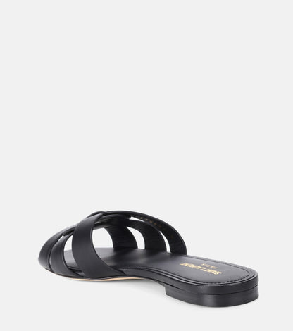 SAINT LAURENT Interlaced Leather Slides 🖤✨ | Minimal Luxury Essential